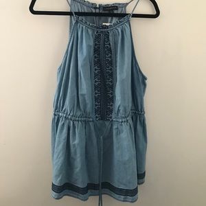 Plus Size Denim Halter Top